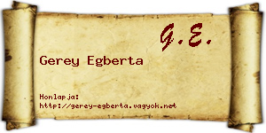Gerey Egberta névjegykártya